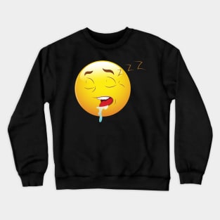 Sleepy Smiley Face Emoticon Crewneck Sweatshirt